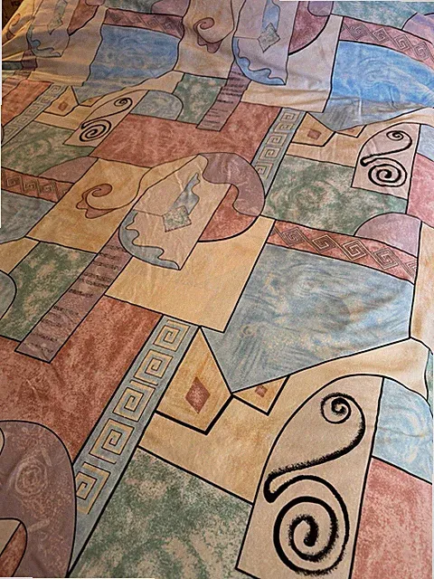 100 % COTTON Duvet Cover 76 x 82 ABSTRACT ART for the BED Zipper Closure EUC