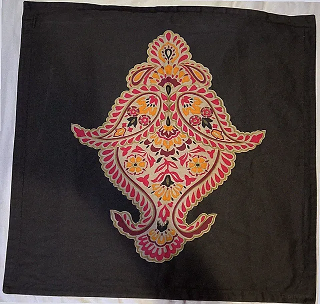 3 HillCrest Shams 27”x27” Lg. Black Bright Floral Paisley Designs 100% Cotton