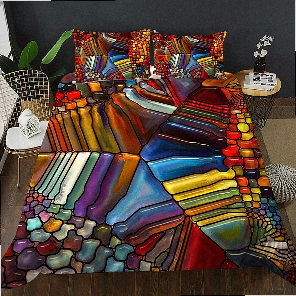 3D Abstract Colorful Pattern Quilt Cover Set Bedding Sets Pillowcases