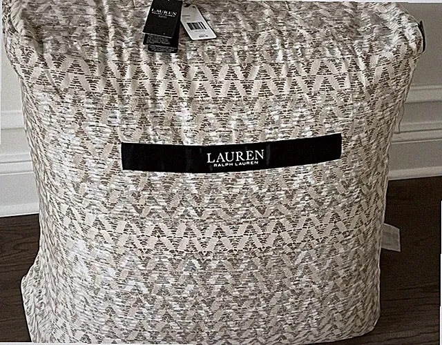 $420 RALPH LAUREN Sierra Tan /Silver Cotton Full/Queen Comforter SET
