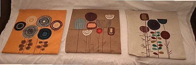 Abstract Flower Decorative Pillowcases Lot Of 3
