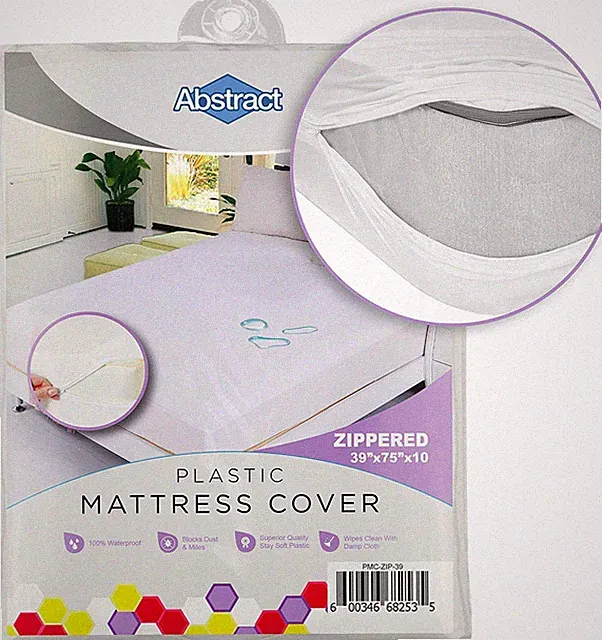 Abstract Vinyl Full Mattress Protector Zipper Closure Style - White (39" X 75")