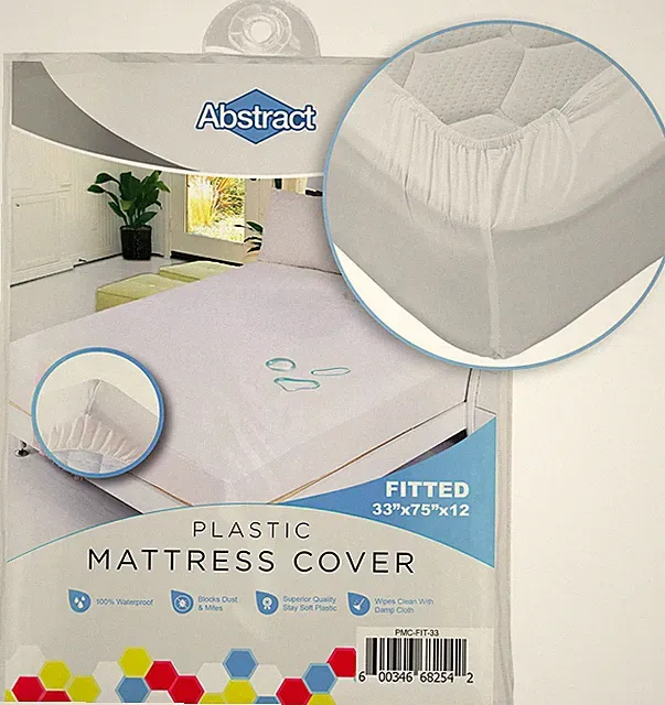 Abstract Vinyl Mattress Protector Corner Fitted Style Cover - White (33" X 75")