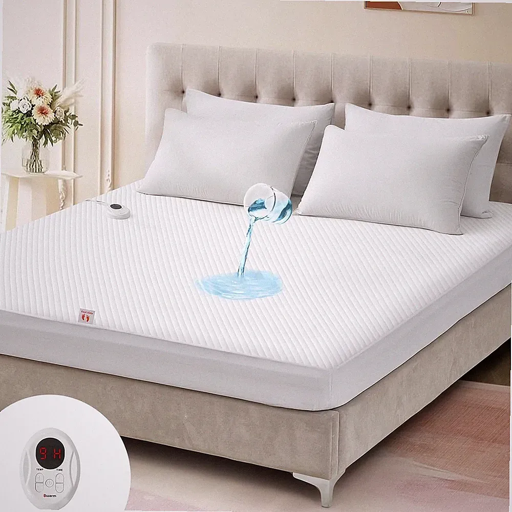 BBWARM Waterproof Heated Mattress Pad ETL Certified Bed Warmer Memory Foam