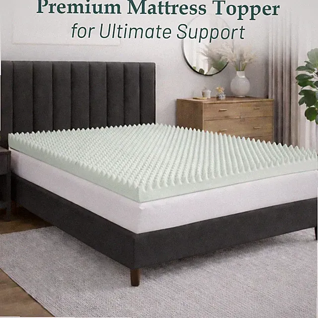Continental Sleep, 3-Inch Convoluted High Density Foam Mattress Topper.