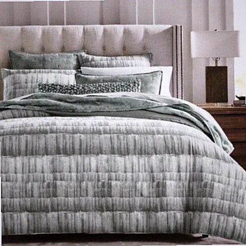 Hudson Park Brushed Texture Stripe 3 Piece KING Duvet Cover Set