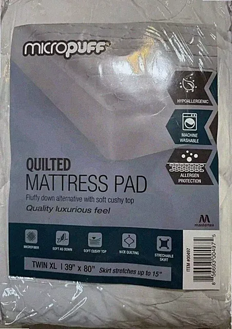 Micropuff Microfiber Down Alternative Mattress Pad Twin XL 39”x80”