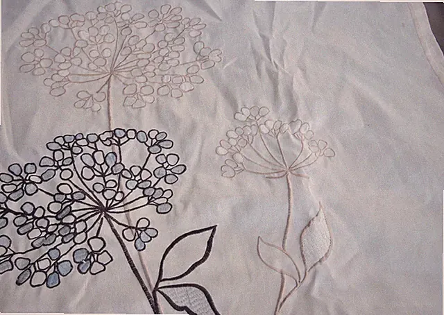 NEW 2 Standard Pillow Shams Brn & lt Tan, Abstract flowers on stems Polyester.