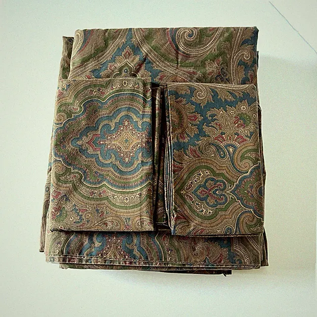 Ralph Lauren Brianna Abstract Paisley Queen Sheet Set Flat Fitted Pillowcases
