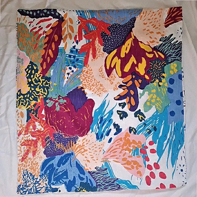 Set 2 Anthropologie Cotton EURO Pillow Shams Colorful Abstract on White 24x24
