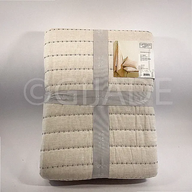 Uptown Loft King 3Pcs Set Quilt 102" x 88" Tan New