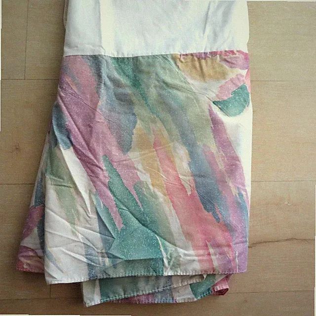 Vintage Croscill Sedona Bed Skirt Size Full 13.5" Drop Pastel Abstract Design