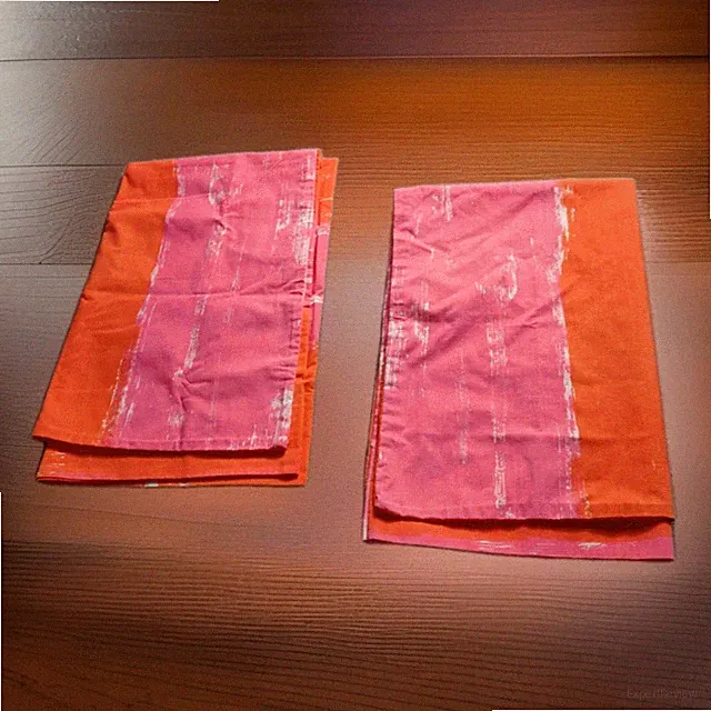 Vintage King Pillowcase Set 2 Orange Pink Retro MCM Abstract Splatter Colorful