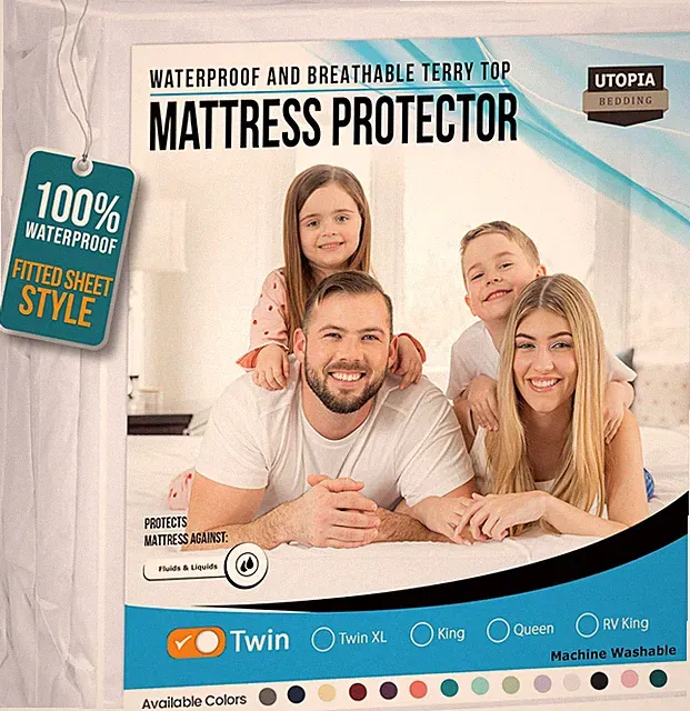 Waterproof Mattress Protector Twin Size, Premium 200 GSM Terry Mattress Cover, S